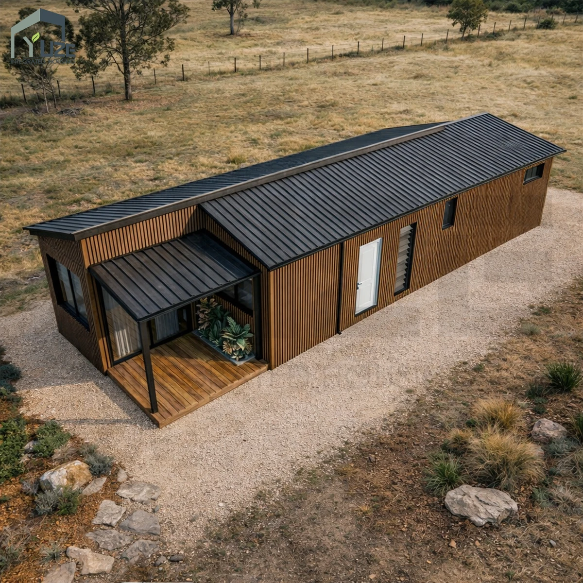 product china prefabricated homes durable steel structure prefab modular shipping living container house with pitched roof-1