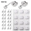 12Pairs-3mm Silver Clear