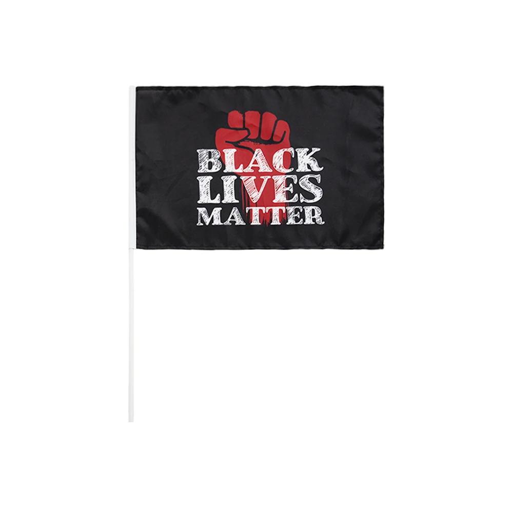 Cheap Custom Design Polyester Sublimation Print Black Lives Matter Hand Juneteenth Flag With Plastic Pole
