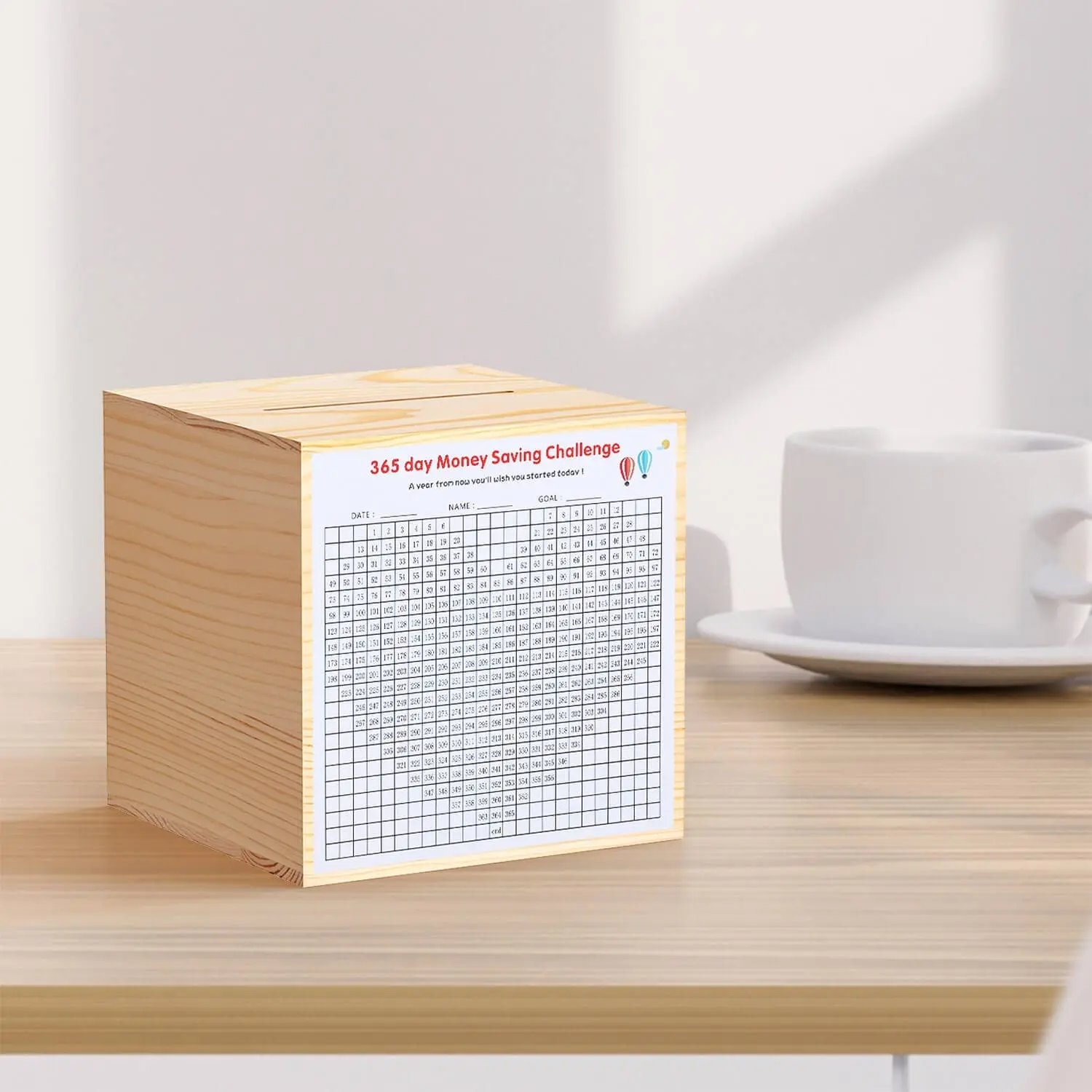 PUSELIFE деревянное ремесло, большая пустая деревянная 365 копилка для денег для взрослых с логотипом