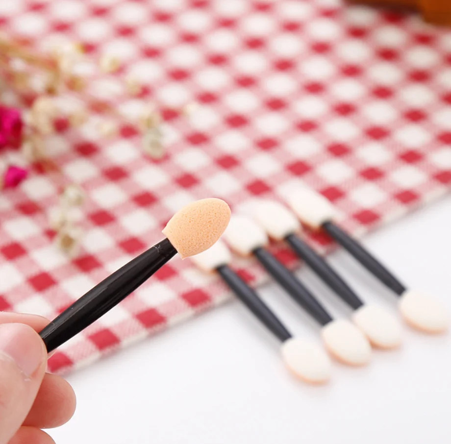 6.5/7.5cm double-head Eyeshadow Stick Latex Sponge Head Plastic Handle Small Eyeshadow Wand Brush Fine Eye Makeup artist Tools