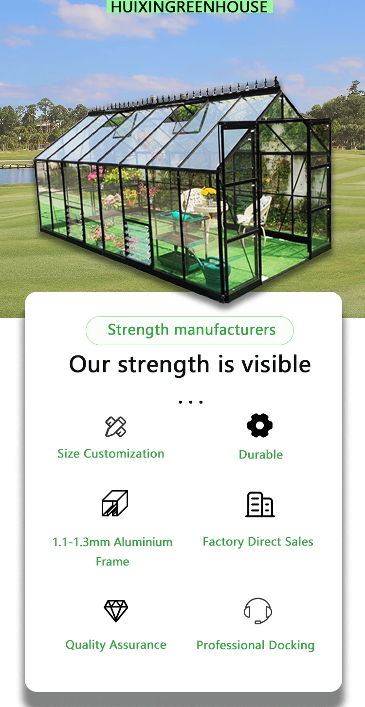 Heavy Duty Garden Glass Metal Green House Aluminum Frame Outdoor ...