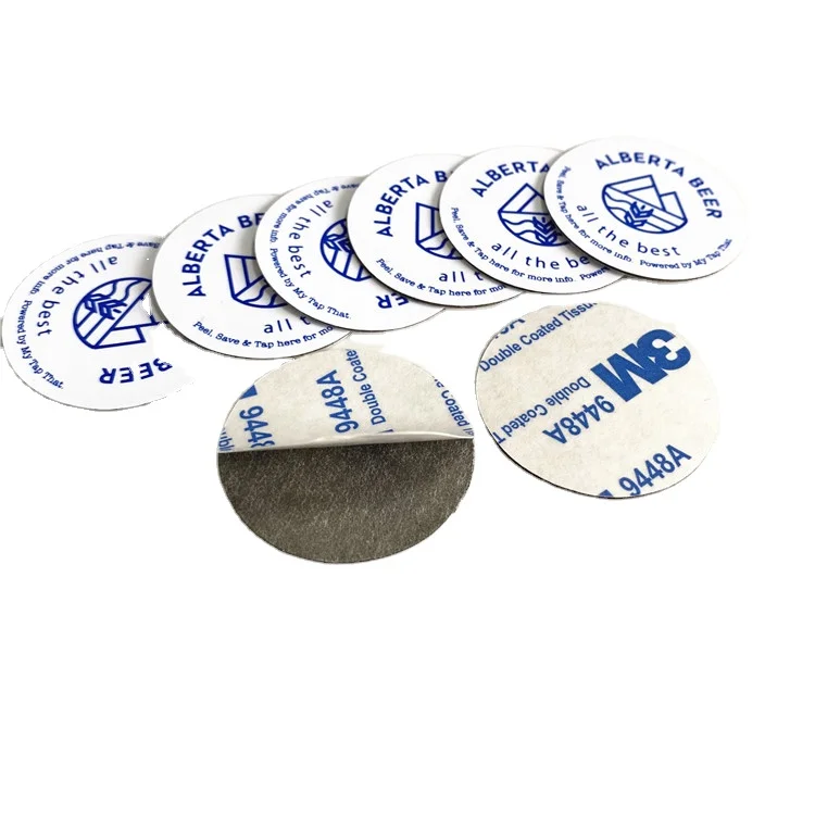 Waterproof NFC Type 4 30mm Nfc Type 2 Encoded Password Anti Metal Rfid Nfc Tag with logo Printed