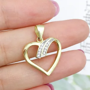 Wholesale Personalized Fancy Jewelry 925 Sterling Silver Pendants K Gold Plated Love Heart Custom Pendant