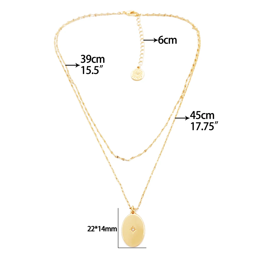 product 18k gold plated link chain double chain fashion star pendant necklace for women and girls classic style made from zinc alloy-1