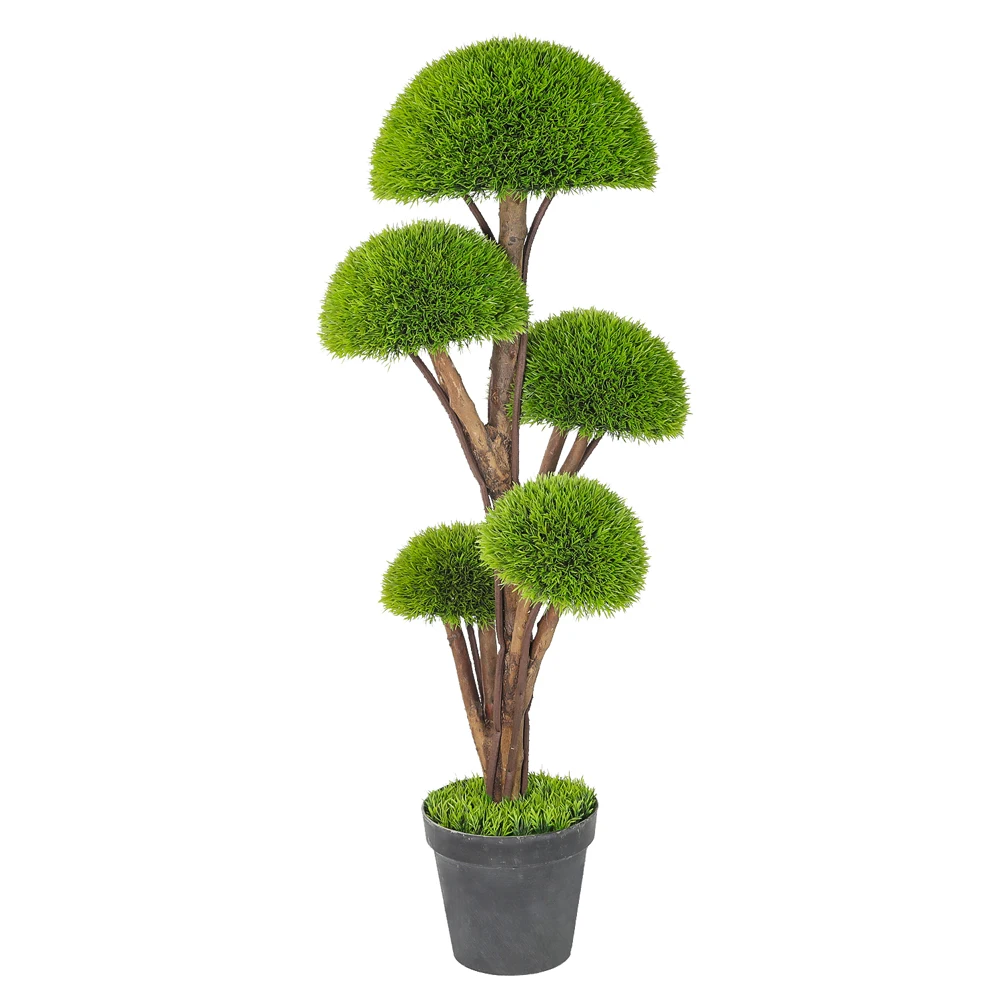 Pz-3-139 Custom Style Faux Lasting Evergreen Plant In Plastic Black Pot ...