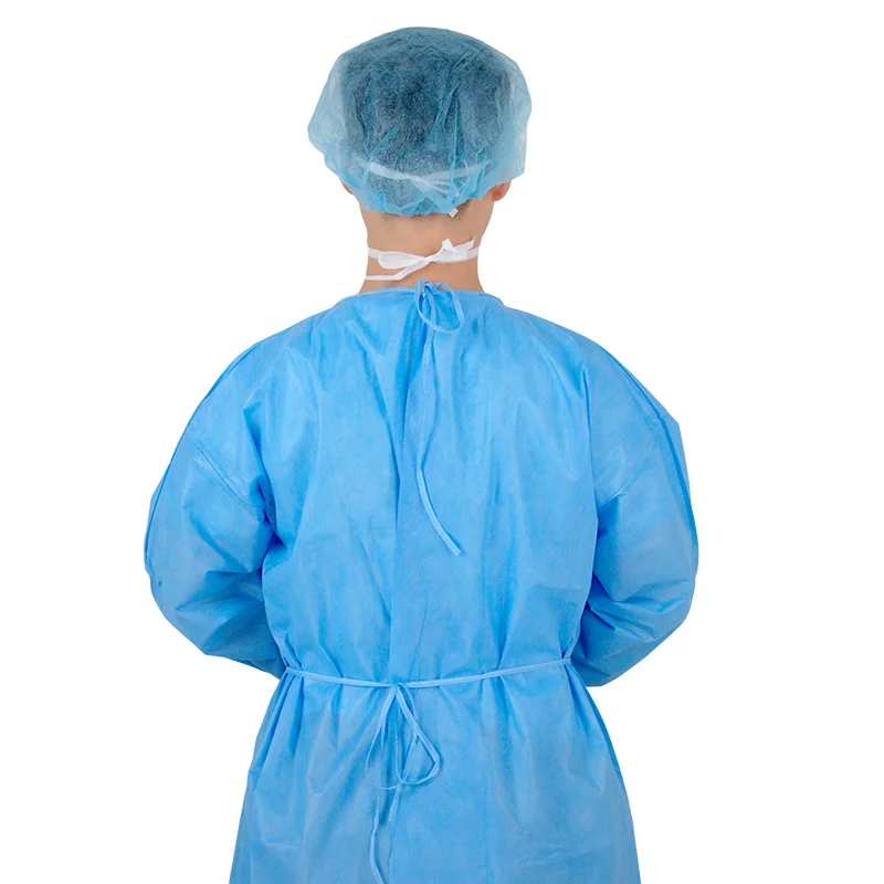 OEM customized disposable Sterilization Operation Surgical Gown pp pe sms reinforcement gown coverall clothing