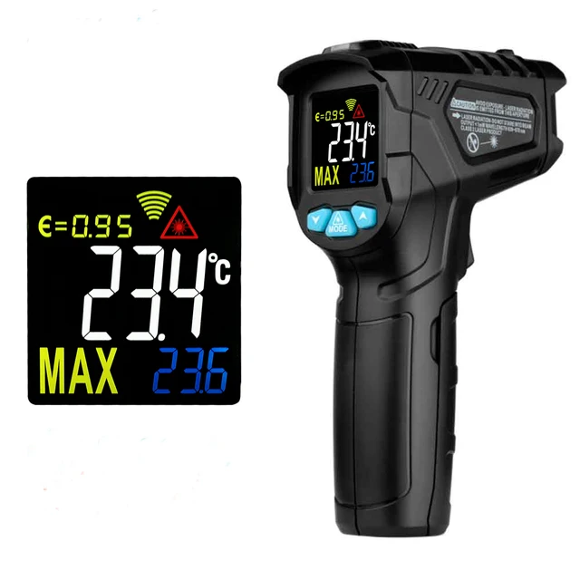 MESTEK Industrial Thermometer -50~380C Digital Humidity Meter Hygrometer 12 Point Temperature Test Area IR Laser Thermometer - Image 3