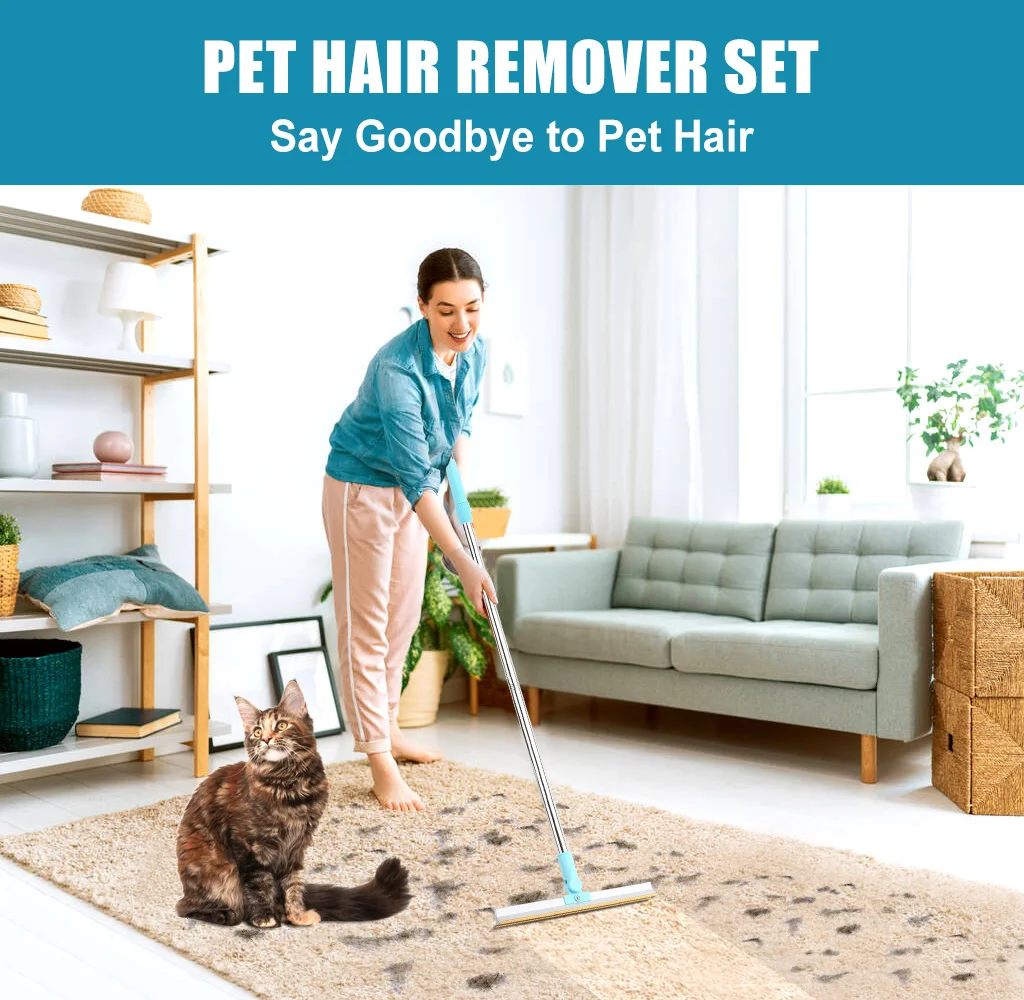 Household Cleaning Tools Carpet Rake Adjustable Long Handle Cat Dog