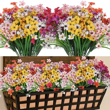 Artificial Flowers Bouquet Outdoor Uv Resistant Fake Flowers No Fade ...