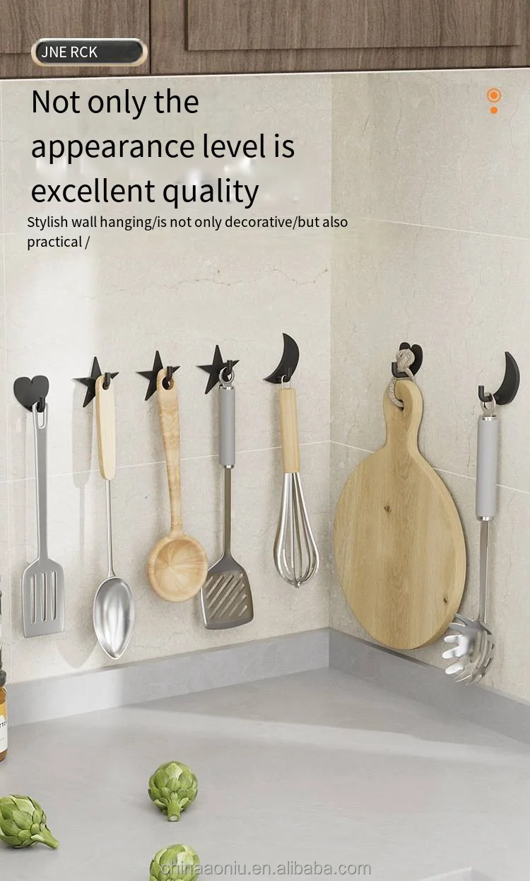 Piercing-free Single iron art single novelty hooks Kitchen creative metal bathroom toilet coat cap novelty hooks supplier