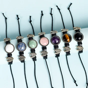 New Arrival Best Prices African Chieftain Crystal Natural Stone Button Bracelet