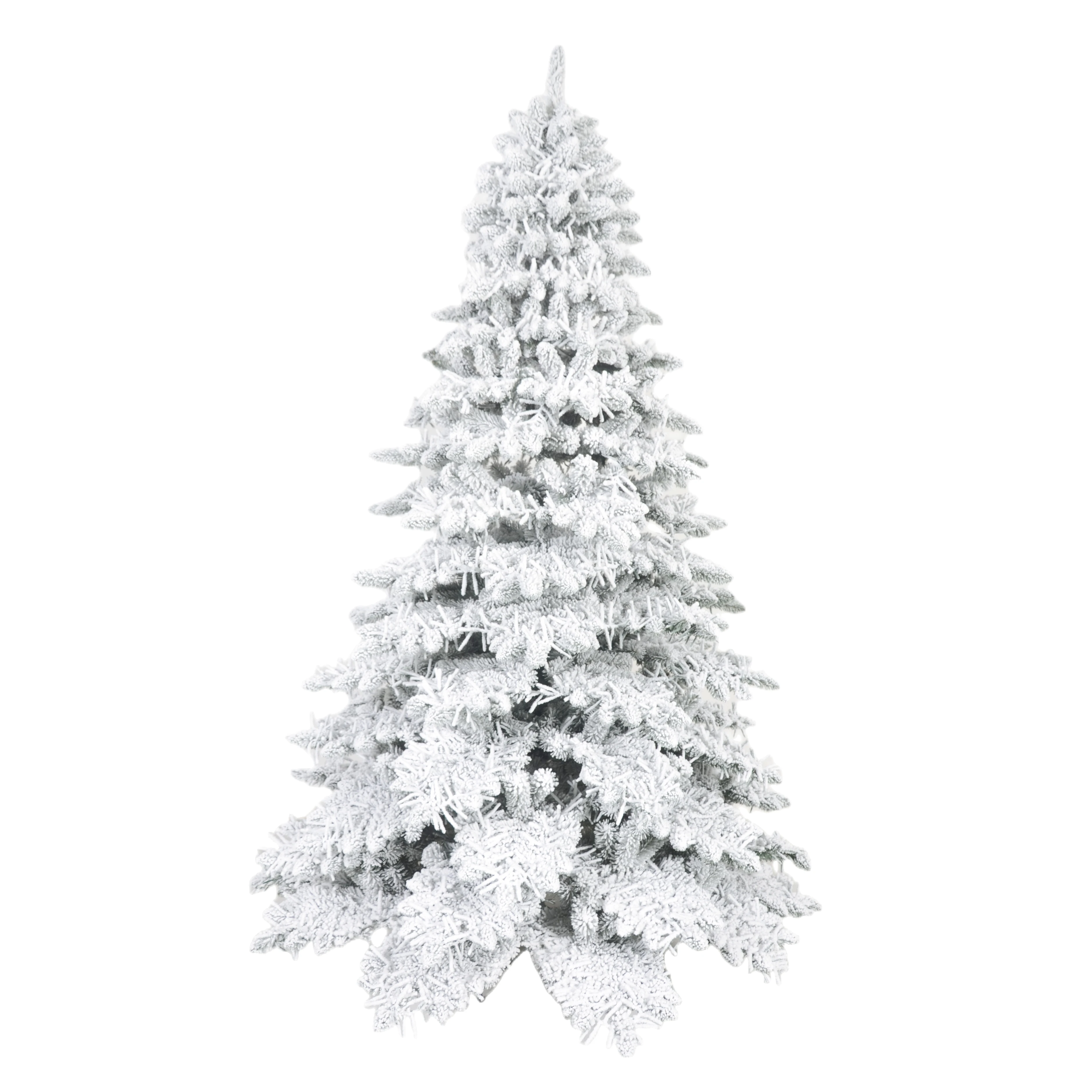 7.5ft Prelit Mixed Flocked Christmas Tree Mixed Pe Pvc With Metal