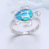 Silver opal tortoise ring 3