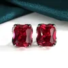 Red corundum earrings