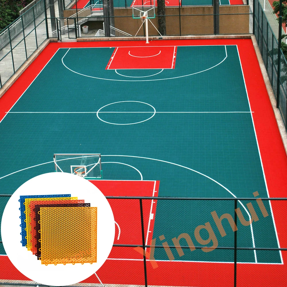 O-01 Professional size outdoor module basketball flooring with FIBA Approved Portable