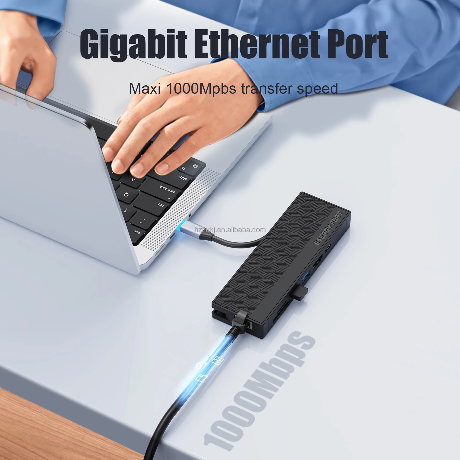 1000mbps Pc Laptop Docking Station 4k30hz 7 In 1 Usb Hub 3.0 Splitter