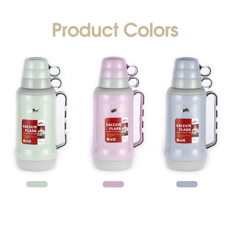 SUNLIFE 1800ml Thermo Jug Two Cups Top Quality Vacuum Jug Food Grade PP Body Vacuum Flask