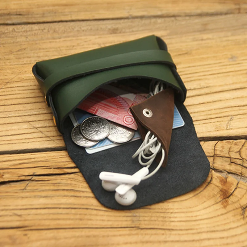 Portable Leather Coin Purse Vintage Design Earbuds Earphone Holder Pouch Mini Wallet Buy Pu