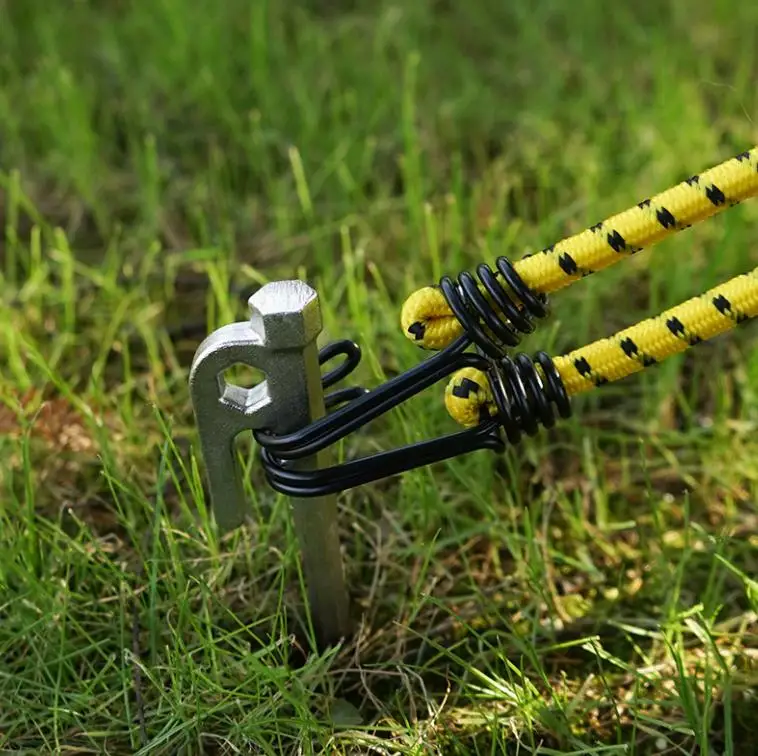 Spjy53 Hot Sale New Metal Hook Elastic Rope Thick Elastic Band Tent Rope Camping Luggage