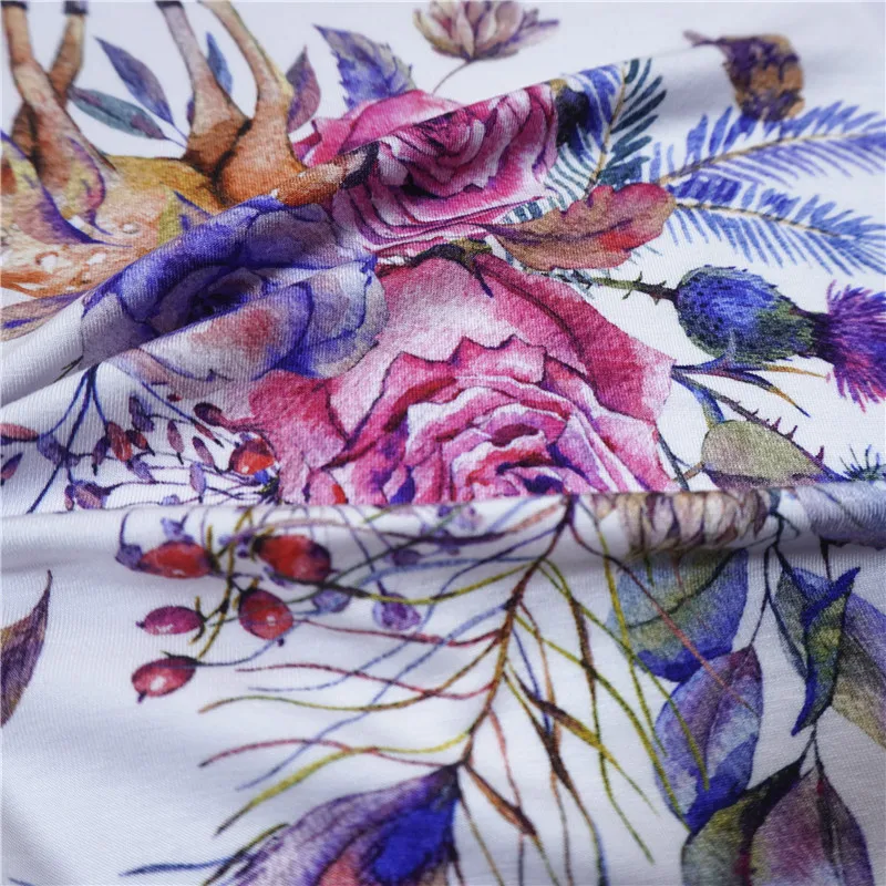 Мягкая на ощупь пользовательская цифровая печать 95 бамбук 5 спандекс бамбуковое волокно