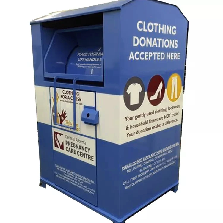 Outdoor Trash Can Steel Disassembled Recycle Old Clothing Shoes Books Outdoor Donation Bins