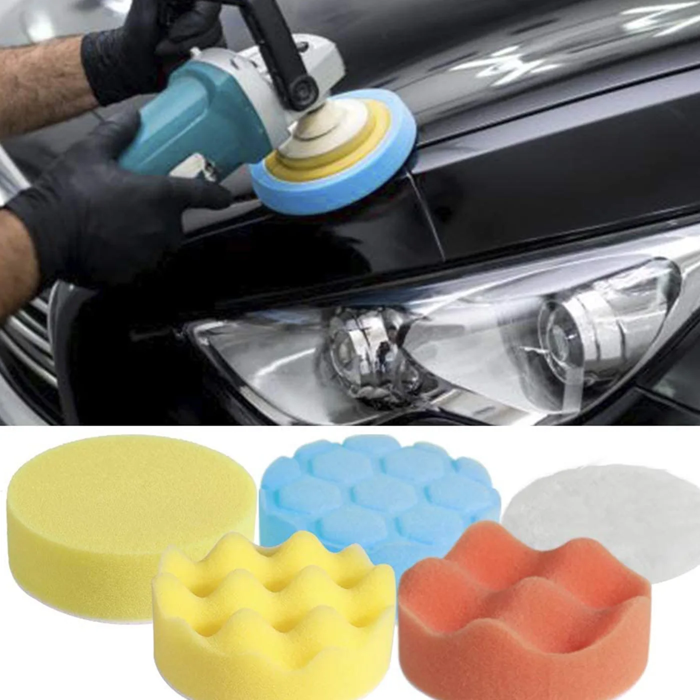 3-дюймовая пленка с полировальной подложкой комплект губка для автомобиля пены дрель буфера крепления восковой депиляции полировка герметизация