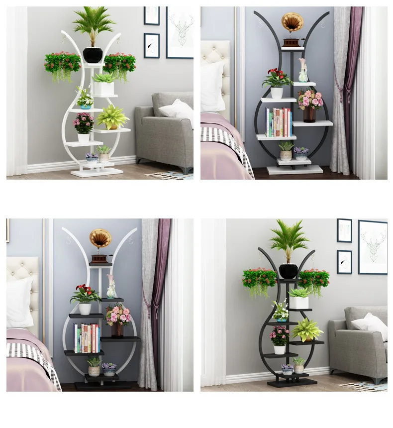 Flower Stand Living Room Floor Wrought Iron Multilayer Rack Home