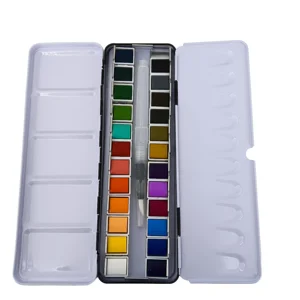 Superior Solid Watercolor Paint for Kids Set 24 Pcs Paper 3ml Metal Painting Box