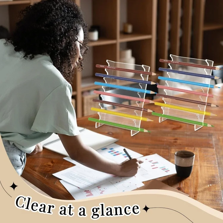 Elegante soporte acrílico para brochas de maquillaje de piezas