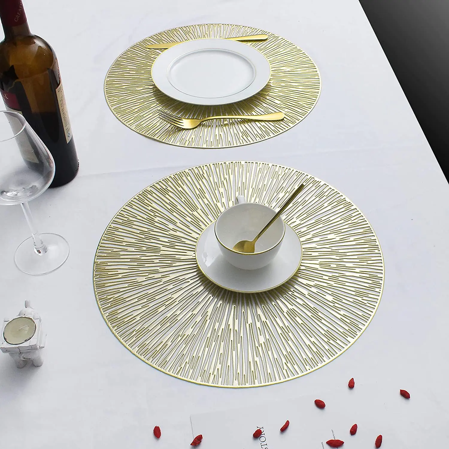 Tabletex Hollow Out Serving Napkins for Cutlery Placemats for Table PVC Track on the Table Napkins Coasters Wedding Decorative