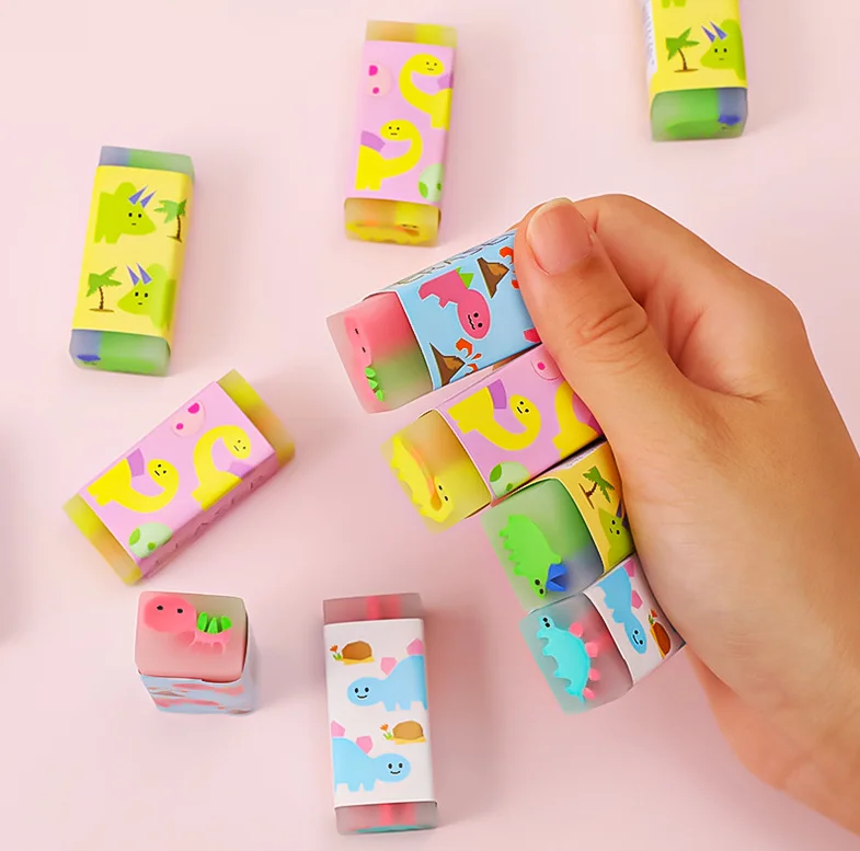 Fun Erasers - Cartoon Little Dinosaur Eraser for Students