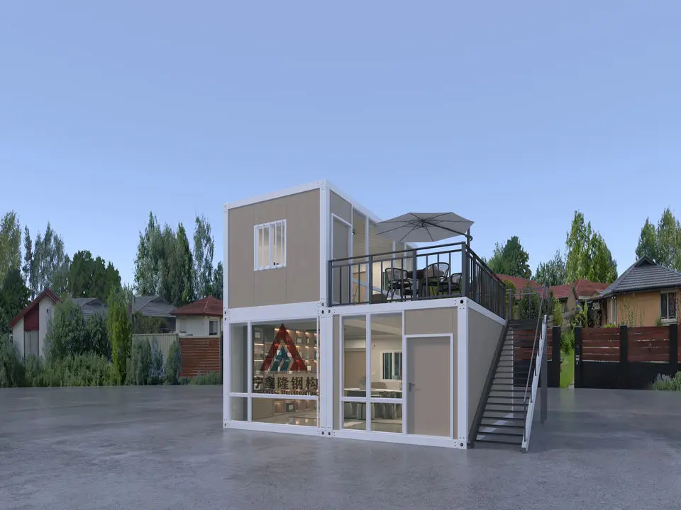 Პროფესიონალურად დამთავრებული მსუბუქი ლუქსის შეკრებული Casas Prefabricadas-ის გამოყოფილი გარე შენობის კონტეინერული სახლი ოფისისა და ვილისთვის
