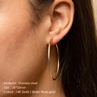 Hoop Earrings Gold Fashion Earrings EManco Amazon Hot Large Hoop Earrings 14K Gold Color Fashion Jewelry Factory
