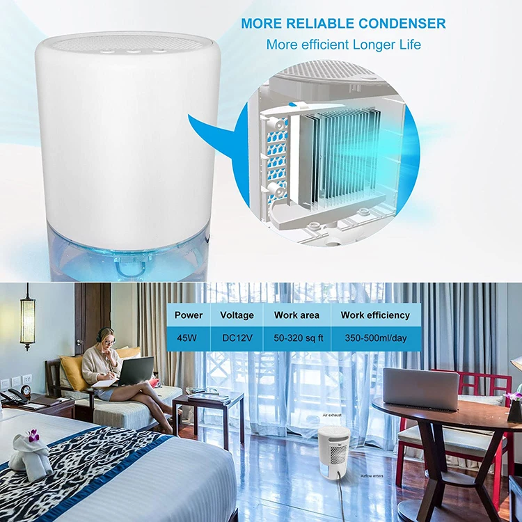Smart Home Desiccant Humidifier Automatic Domestic Dehumidifier Basement Electric Dry Dehumidifier Peltier Portable Dehumidifier