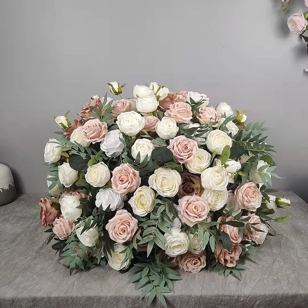 DKB Factory New White Pink Silk Rose Flower Balls for Wedding Birthday Table Centerpiece Party Decor