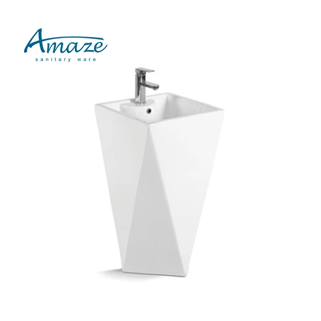 Amaze White Ceramic Bathroom Pedestal Wash Hand Basin