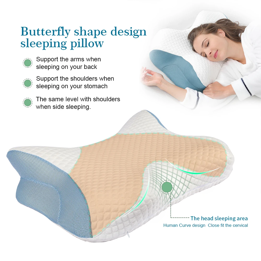Saien Professional Orthopedic Bed Pillow Unique Design Sleeping Memory