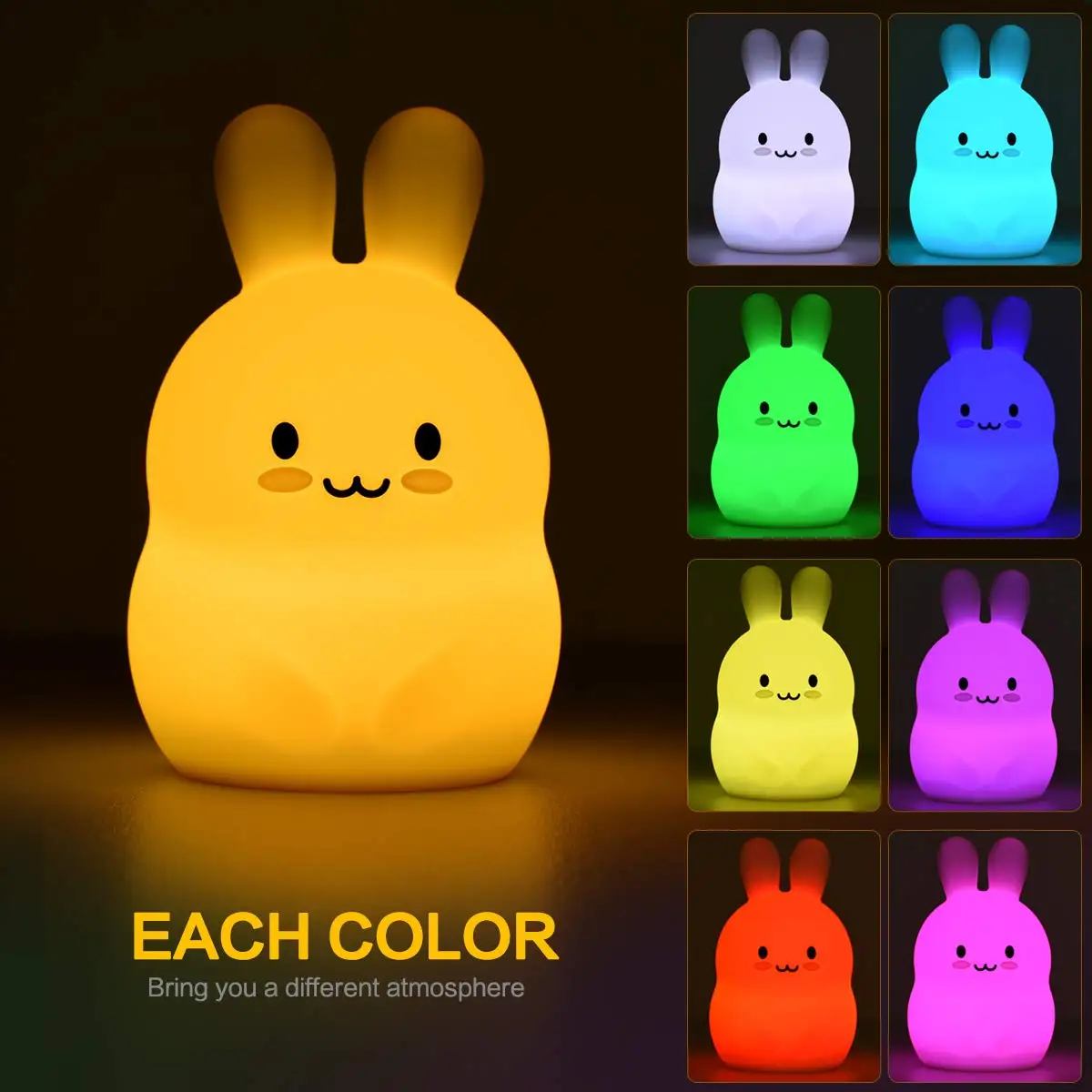 Cloud Rabbit LED Lamp - Cute, Touch-Controlled Night Light