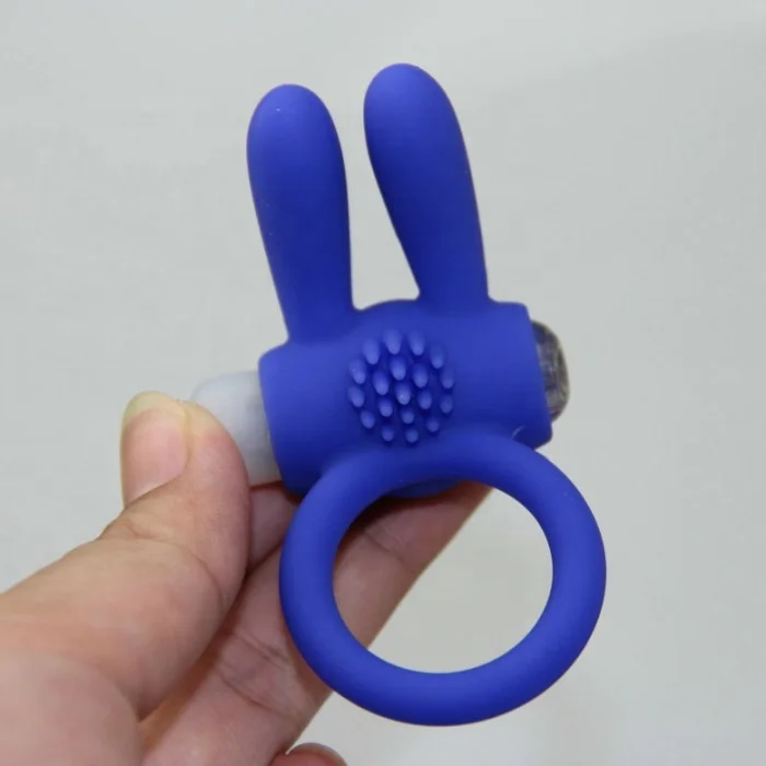 Silicone Rabbit Vibrating Cock Ring for Men Delay Ejaculation Penis Ring  for Adults