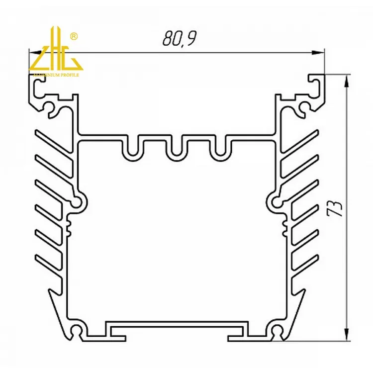Custom 6063 Anodized Enclosure Aluminum Extrusion Heat Sink , Cnc ...