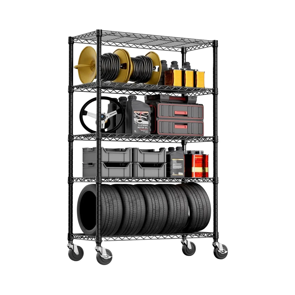 Heavy Duty 5-Shelf Adjustable Metal Storage Rack 5 Tier 17.7\