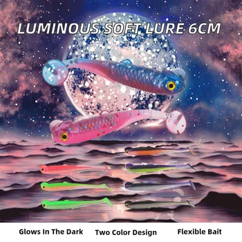 TGD New Arrival 6cm 1.3g Soft Fishing Lure Luminous Paddle Tail Double Colors for Saltwater Fish & Sea Bass – Soft Lure – view 3