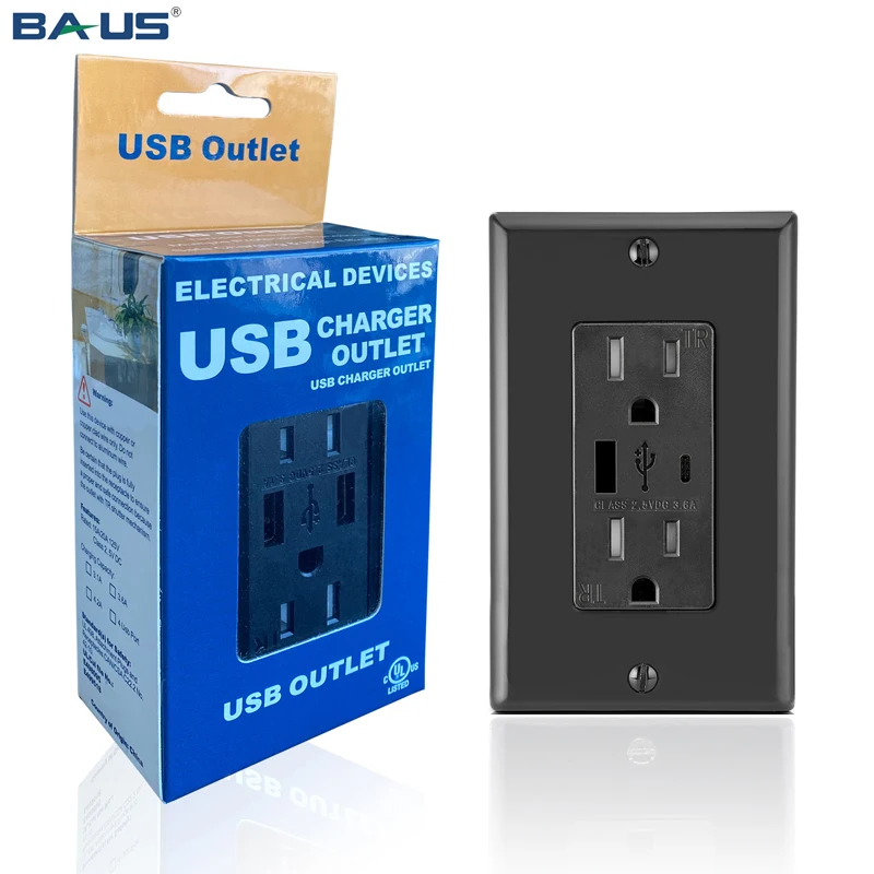 Ftr15 Type C Usb Outlet Dual Usb Outlet With High Speed Usb Charger ...