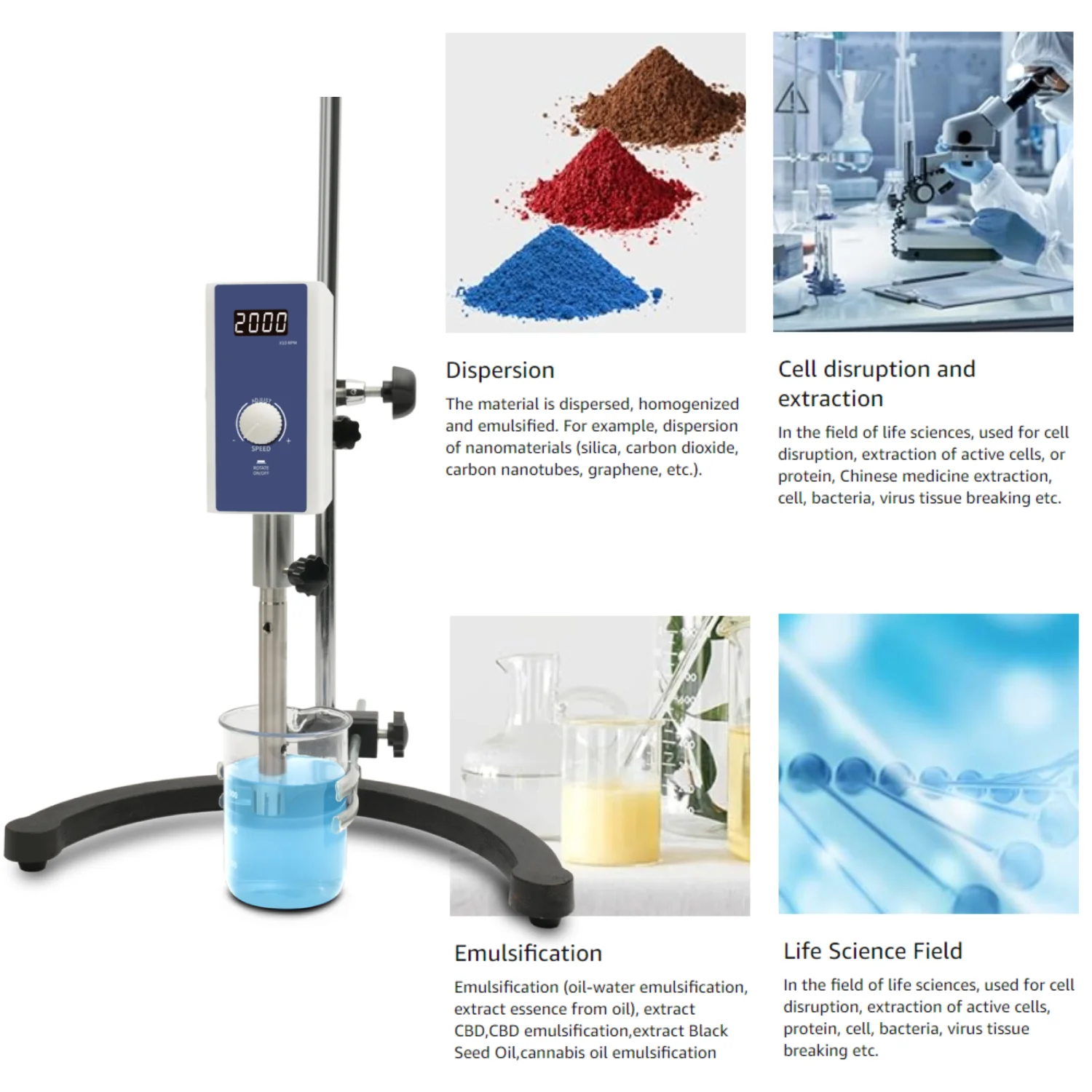 IKEME Lab Disperser Emulsifier Homogeneizador Cosmetic Mixer High Shear ...
