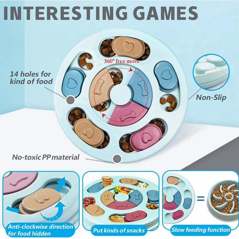 Pet Dog Puzzle Toy Dog Food Puzzle Slow Feeder Toy Dog Treat Interactive IQ Training Puzzle Level 2 Game Feeding Toys