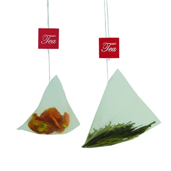 58 X 70mm Biodegradable Transparent PLA Corn Fiber Tea Bags  Heat Seal Pyramid Filters