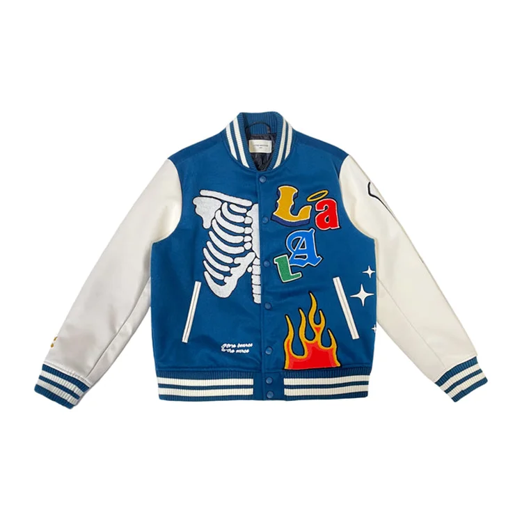 Men's Varsity Jacket Chenille Embroidered Baseball Letterman_voghion.com