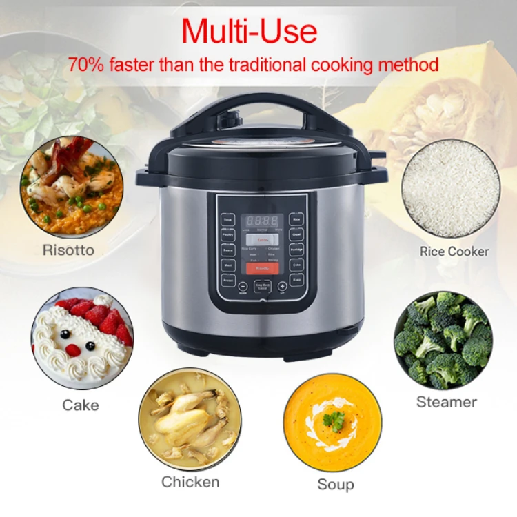 Luxury Stainless Steel Inner Pot Family Size 6 L 6 Qt 14in1 Electric