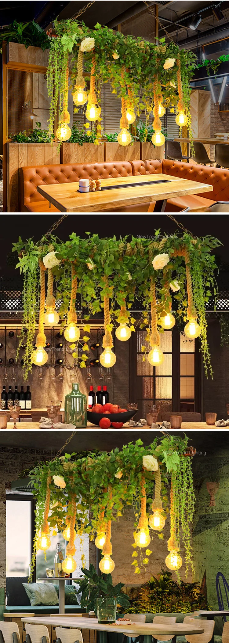 cpl 331 green nature inspired indoor restaurant wedding decoration led chandelier pendant light-3